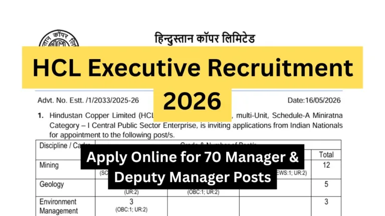 HCL Executive Recruitment 2026