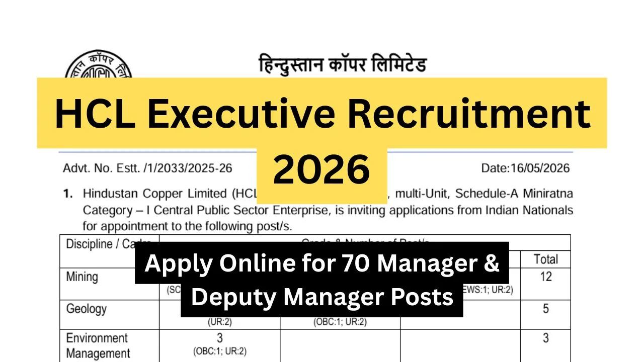 HCL Executive Recruitment 2026