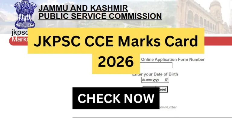 JKPSC CCE Marks Card 2026