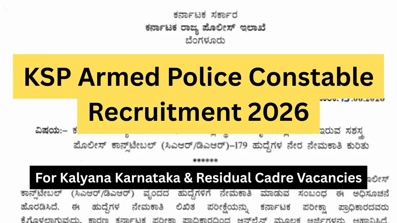 KSP Armed Police Constable Recruitment 2026
