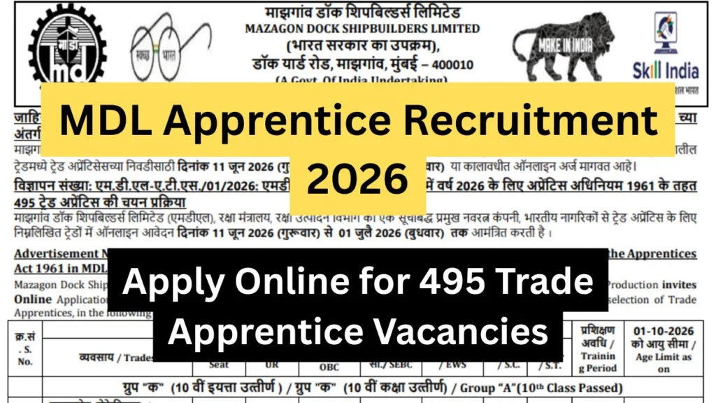 MDL Apprentice Recruitment 2026