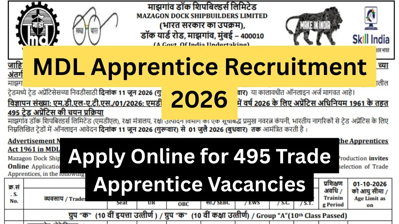 MDL Apprentice Recruitment 2026