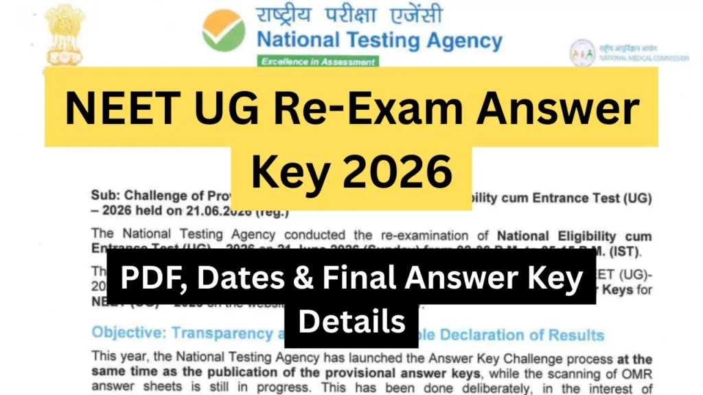NEET UG Re-Exam Answer Key 2026
