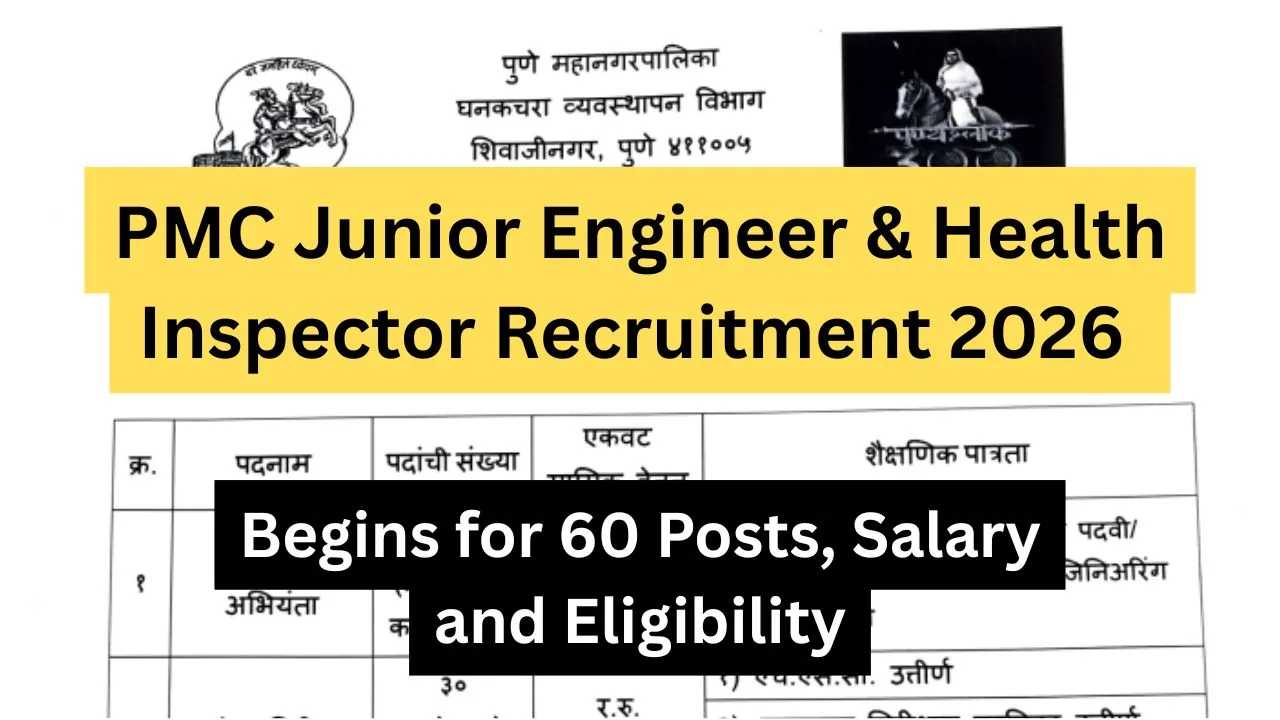 PMC Junior Engineer & Health Inspector Recruitment 2026