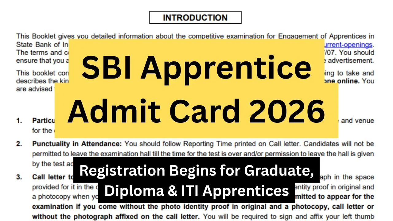 SBI Apprentice Admit Card 2026